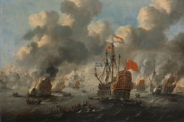 De verbranding van de Engelse vloot bij Chatham, 20 juni 1667